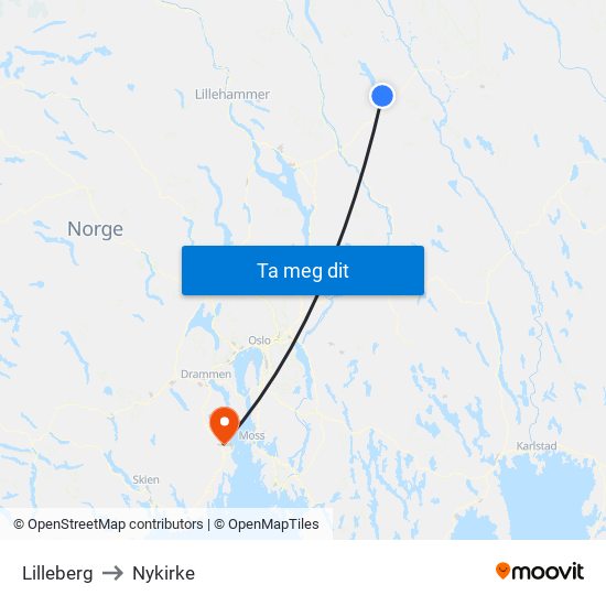 Lilleberg to Nykirke map