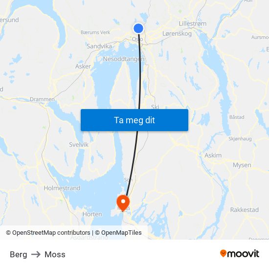 Berg to Moss map