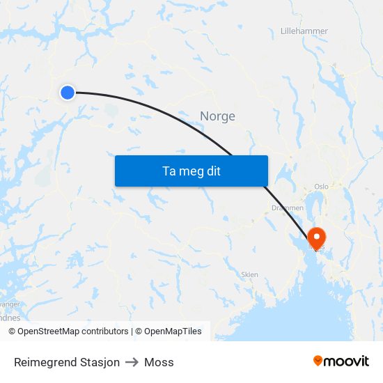 Reimegrend Stasjon to Moss map