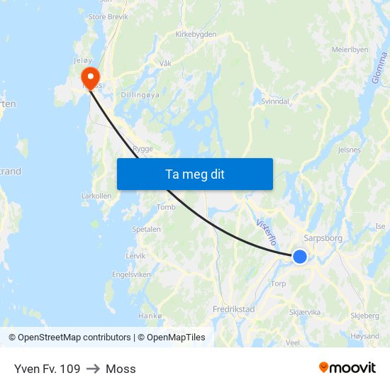 Yven Fv. 109 to Moss map