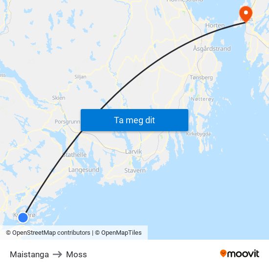 Maistanga to Moss map