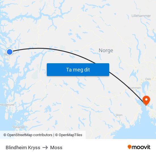 Blindheim Kryss to Moss map