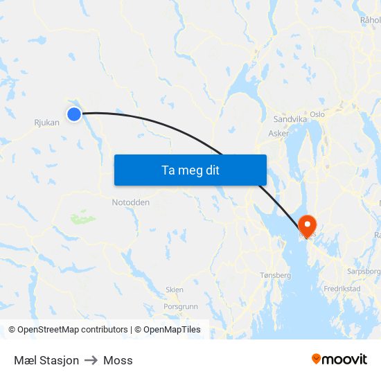 Mæl Stasjon to Moss map