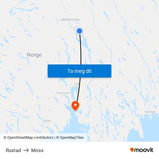 Rustad to Moss map