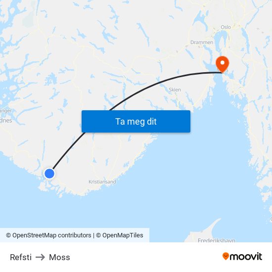 Refsti to Moss map