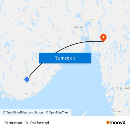 Strauman to Rakkestad map