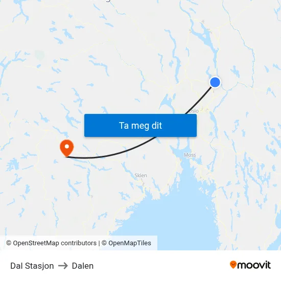 Dal Stasjon to Dalen map