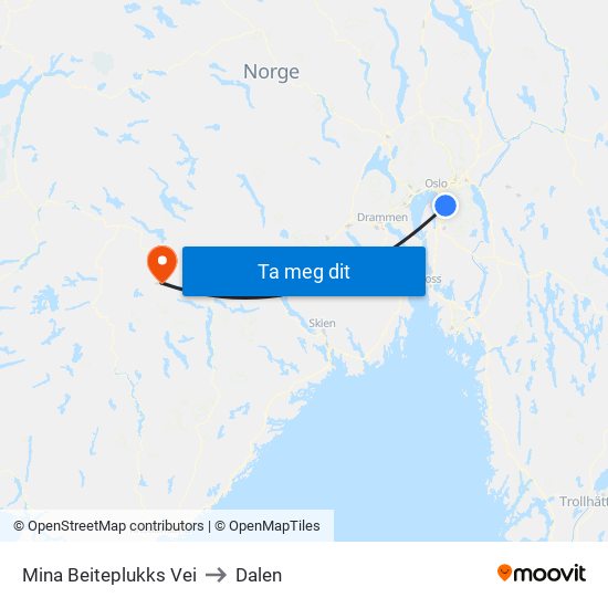 Mina Beiteplukks Vei to Dalen map