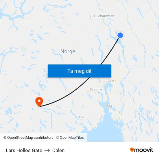 Lars Hollos Gate to Dalen map