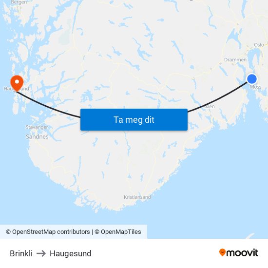 Brinkli to Haugesund map