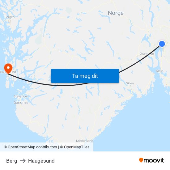 Berg to Haugesund map