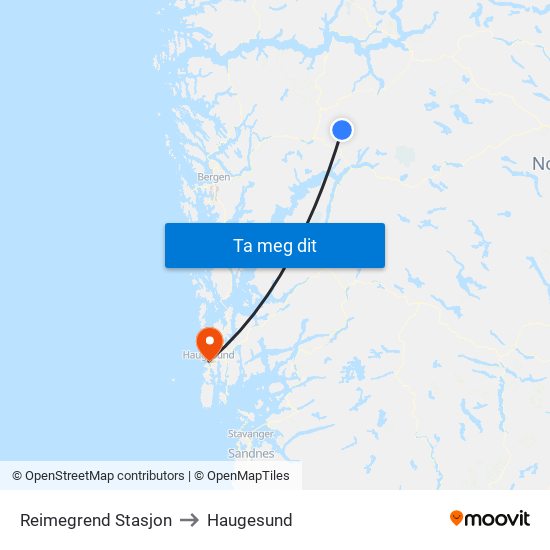 Reimegrend Stasjon to Haugesund map