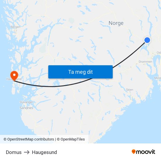 Domus to Haugesund map