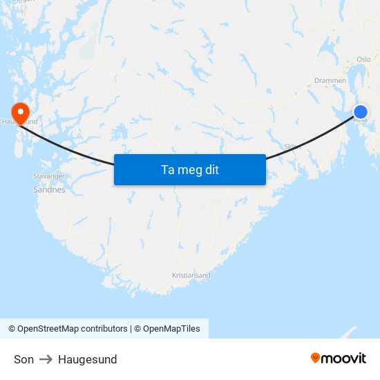 Son to Haugesund map