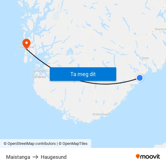 Maistanga to Haugesund map