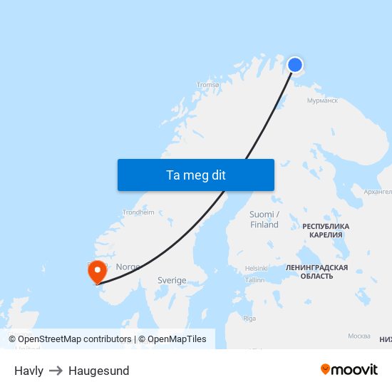 Havly to Haugesund map