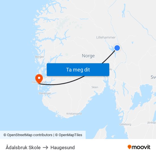 Ådalsbruk Skole to Haugesund map