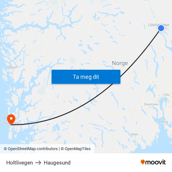 Holtlivegen to Haugesund map