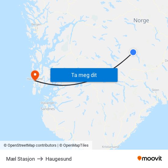 Mæl Stasjon to Haugesund map