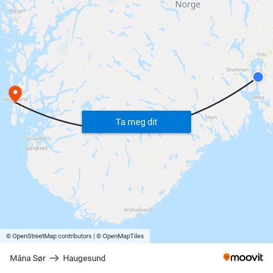 Måna Sør to Haugesund map