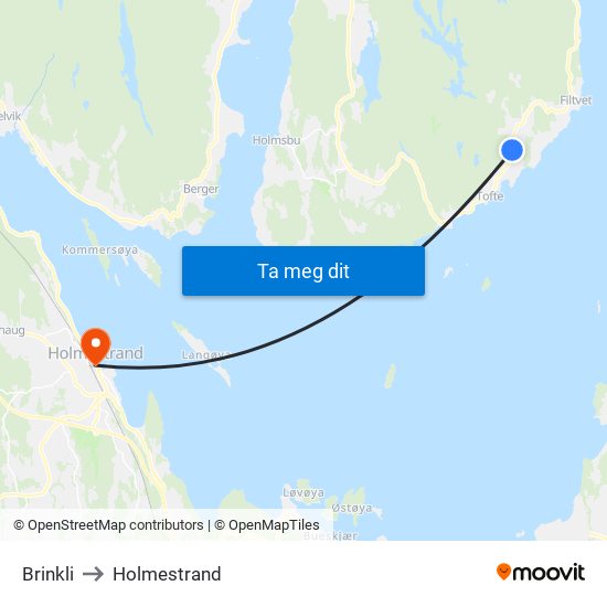 Brinkli to Holmestrand map