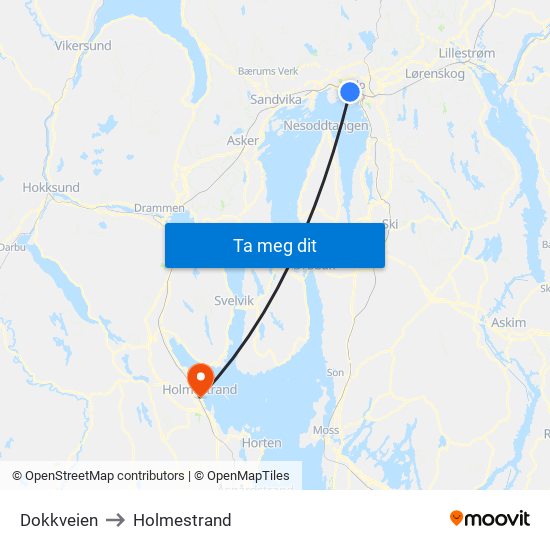 Dokkveien to Holmestrand map