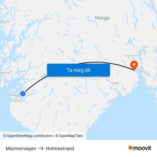 Marmorvegen to Holmestrand map