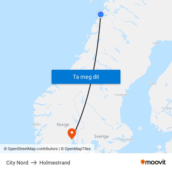 City Nord to Holmestrand map