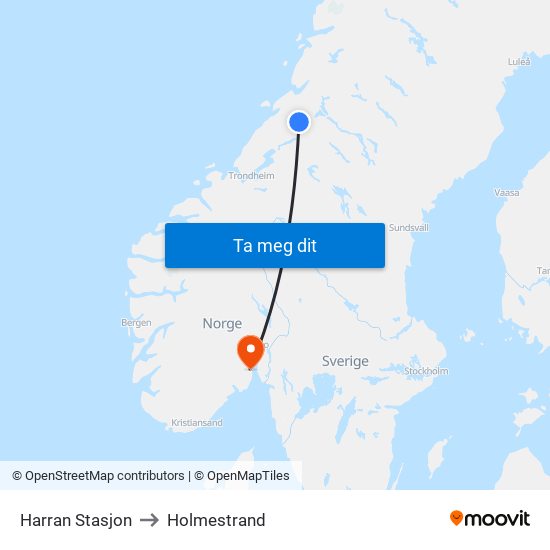 Harran Stasjon to Holmestrand map