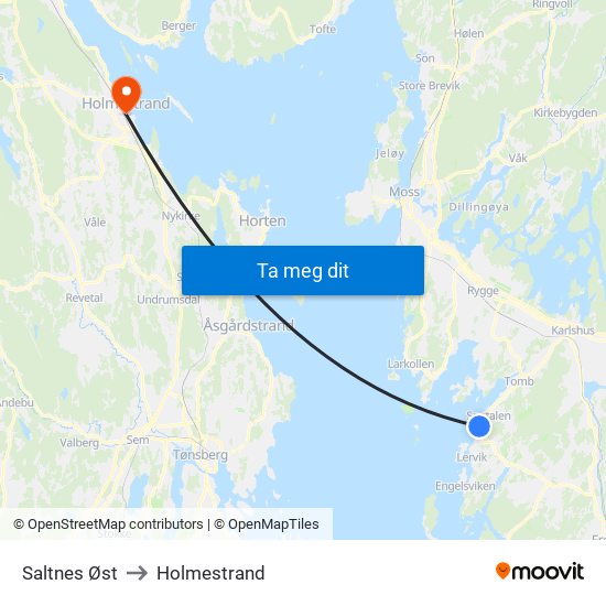 Saltnes Øst to Holmestrand map