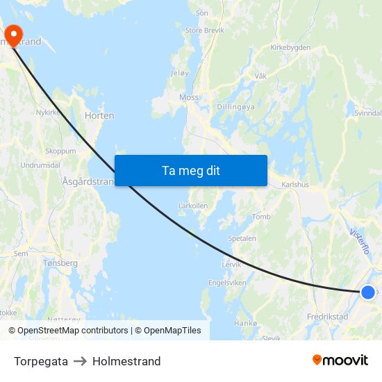 Torpegata to Holmestrand map