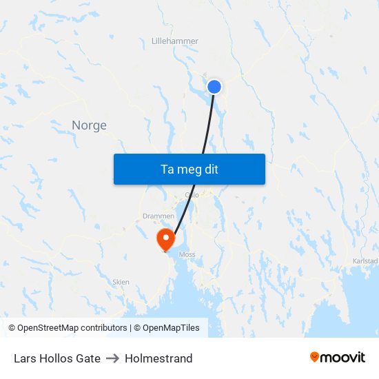 Lars Hollos Gate to Holmestrand map