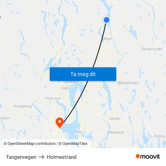 Tangenvegen to Holmestrand map