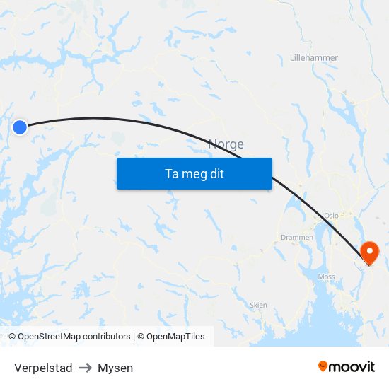 Verpelstad to Mysen map