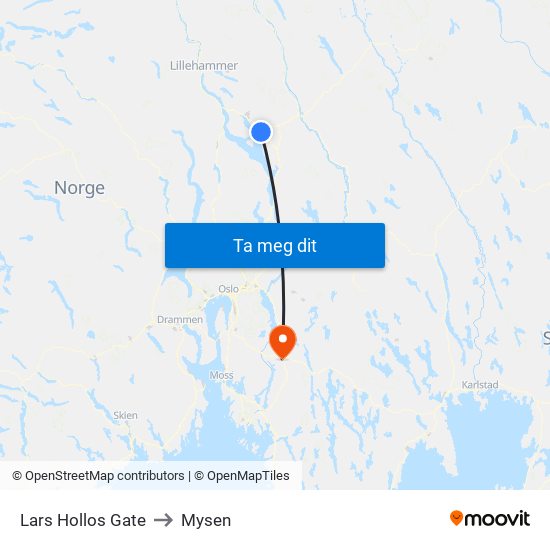 Lars Hollos Gate to Mysen map