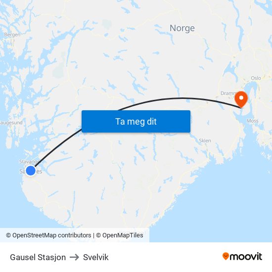 Gausel Stasjon to Svelvik map