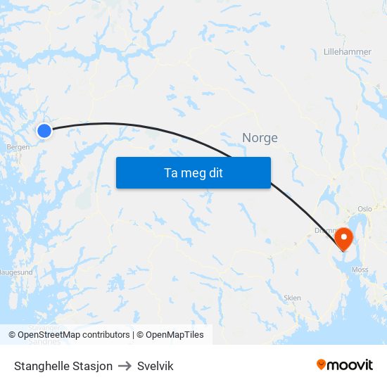 Stanghelle Stasjon to Svelvik map