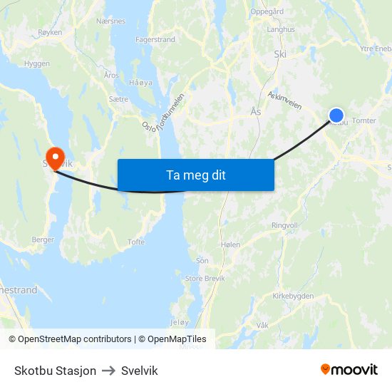 Skotbu Stasjon to Svelvik map