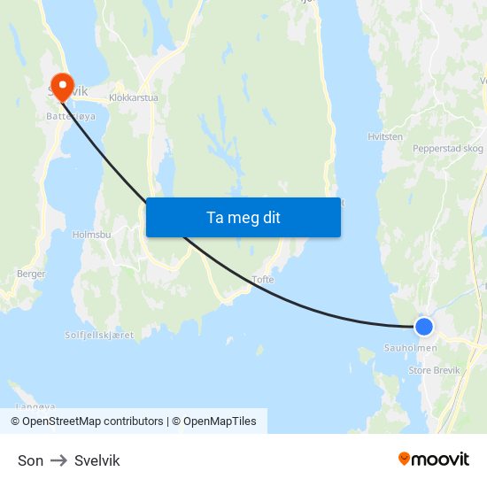 Son to Svelvik map