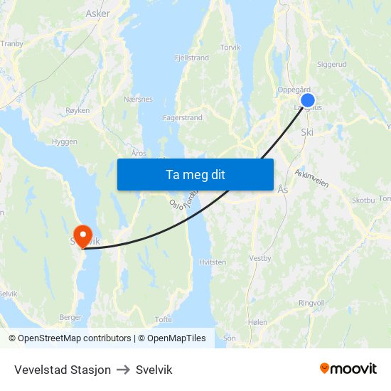 Vevelstad Stasjon to Svelvik map