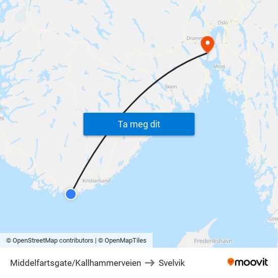 Middelfartsgate/Kallhammerveien to Svelvik map