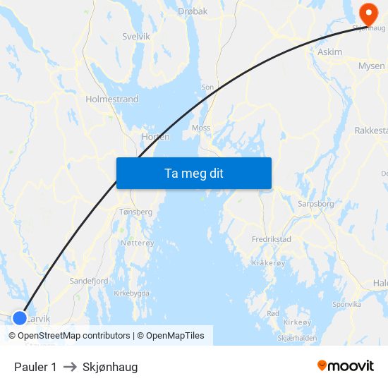 Pauler 1 to Skjønhaug map