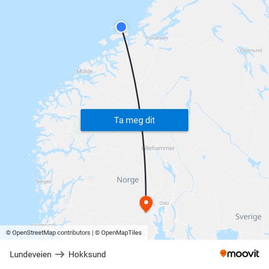 Lundeveien to Hokksund map