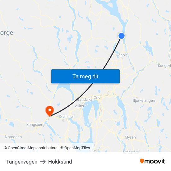 Tangenvegen to Hokksund map