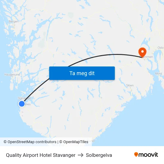 Quality Airport Hotel Stavanger to Solbergelva map