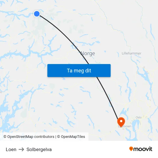 Loen to Solbergelva map