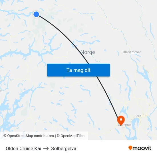 Olden Cruise Kai to Solbergelva map