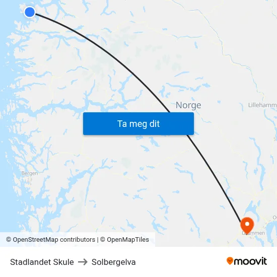 Stadlandet Skule to Solbergelva map