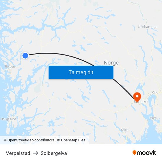 Verpelstad to Solbergelva map