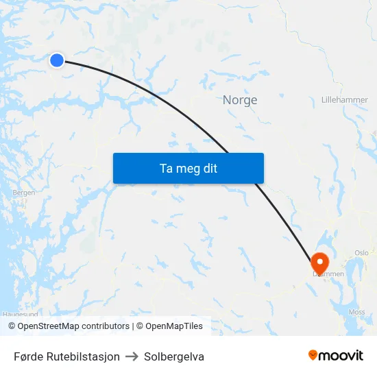 Førde Rutebilstasjon to Solbergelva map